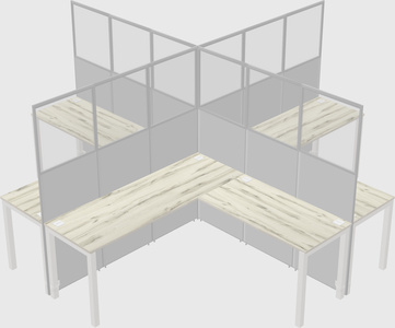 Shared l-shaped cubicles