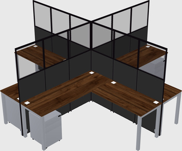 Shared l-shaped cubicles