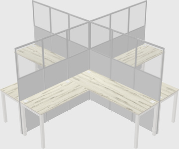 Shared l-shaped cubicles