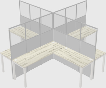 Shared l-shaped cubicles