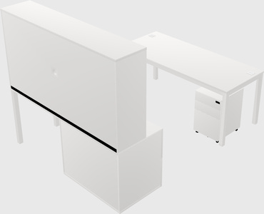 Parallel desk + file cabinet