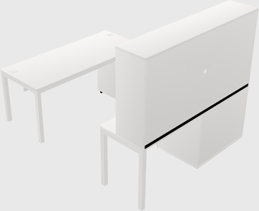 Parallel desk + file cabinet