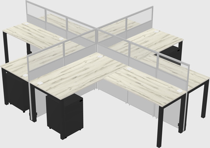 Shared l-shaped cubicles