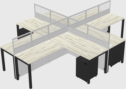 Shared l-shaped cubicles
