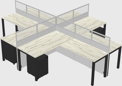 Shared l-shaped cubicles