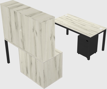 Parallel desk + file cabinet