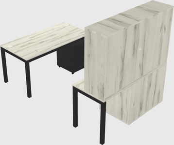 Parallel desk + file cabinet