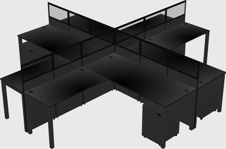 Shared l-shaped cubicles