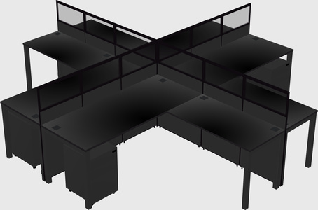 Shared l-shaped cubicles