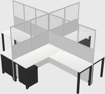 Shared l-shaped cubicles