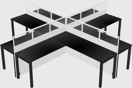 Shared l-shaped cubicles