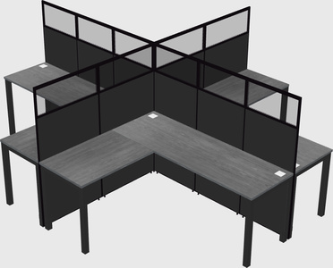 Shared l-shaped cubicles