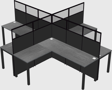 Shared l-shaped cubicles