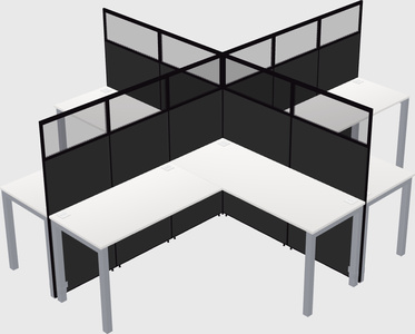 Shared l-shaped cubicles