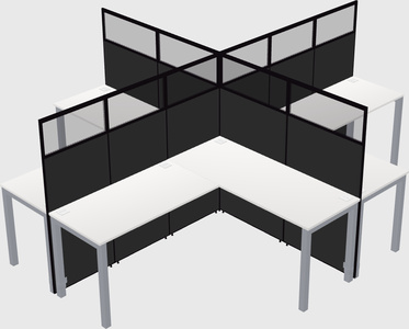 Shared l-shaped cubicles