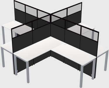 Shared l-shaped cubicles