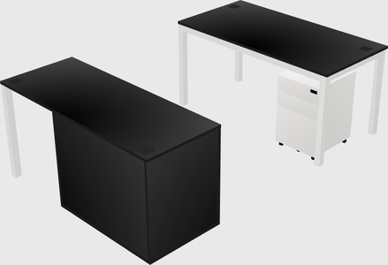 Parallel desk + file cabinet