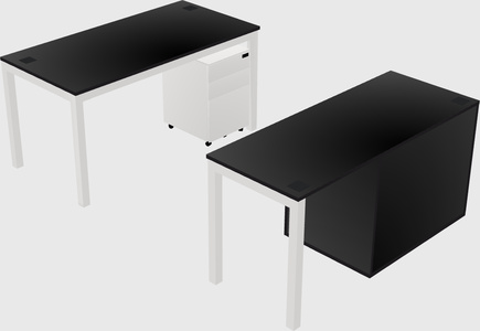 Parallel desk + file cabinet