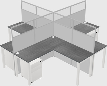 Shared l-shaped cubicles