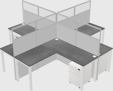 Shared l-shaped cubicles