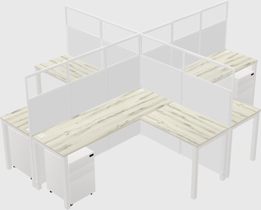 Shared l-shaped cubicles