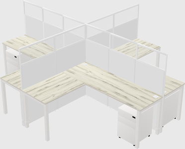 Shared l-shaped cubicles