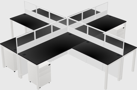 Shared l-shaped cubicles