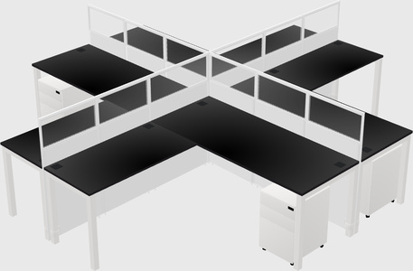 Shared l-shaped cubicles