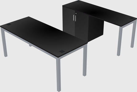Parallel desk + cabinet