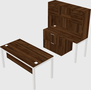 Parallel desk + file cabinet