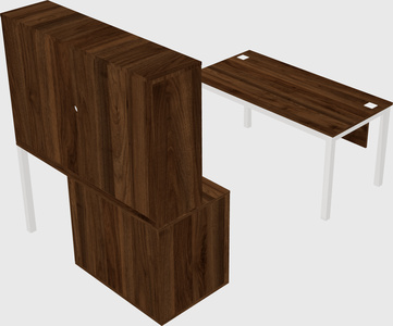Parallel desk + file cabinet