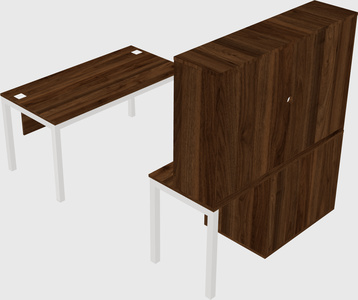 Parallel desk + file cabinet