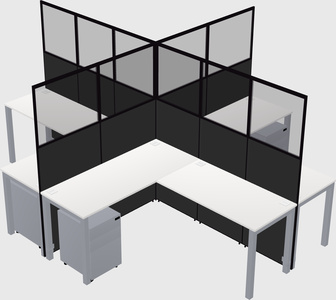 Shared l-shaped cubicles