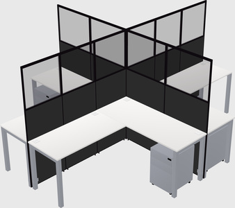 Shared l-shaped cubicles