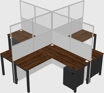 Shared l-shaped cubicles