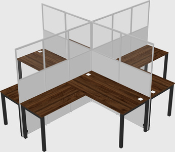 Shared l-shaped cubicles