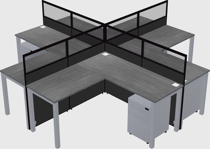 Shared l-shaped cubicles