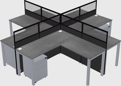 Shared l-shaped cubicles