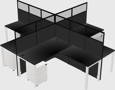 Shared l-shaped cubicles