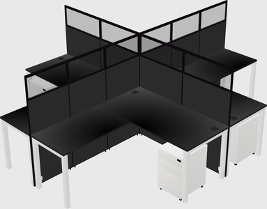 Shared l-shaped cubicles