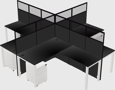 Shared l-shaped cubicles