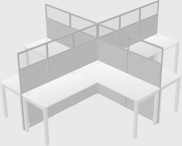 Shared l-shaped cubicles