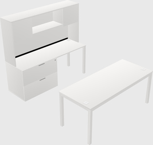 Parallel desk + file cabinet
