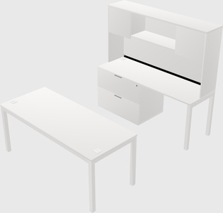 Parallel desk + file cabinet