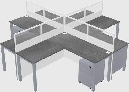 Shared l-shaped cubicles