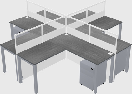 Shared l-shaped cubicles