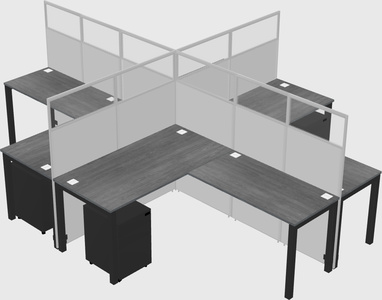 Shared l-shaped cubicles