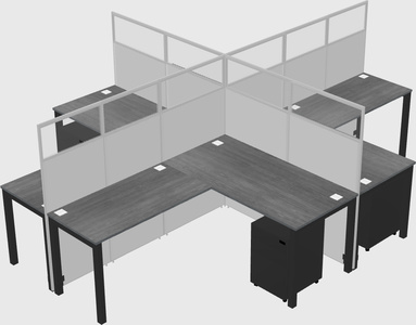 Shared l-shaped cubicles