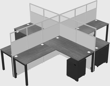 Shared l-shaped cubicles