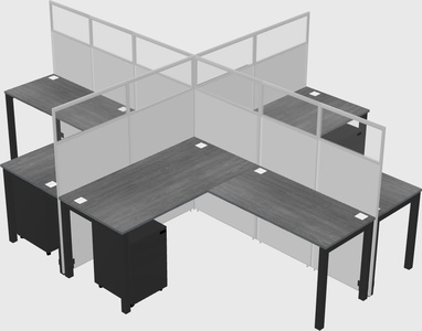 Shared l-shaped cubicles